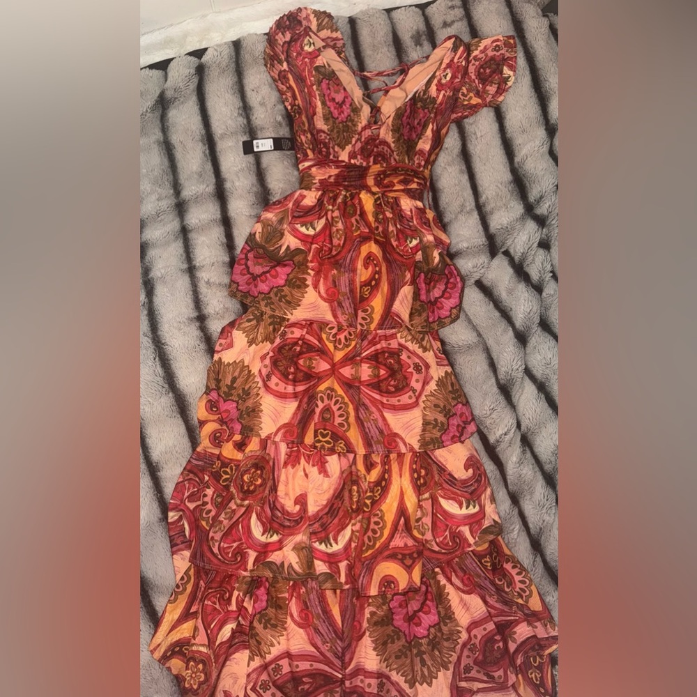 Fashion Nova Multicolor Paisley Maxi Dress